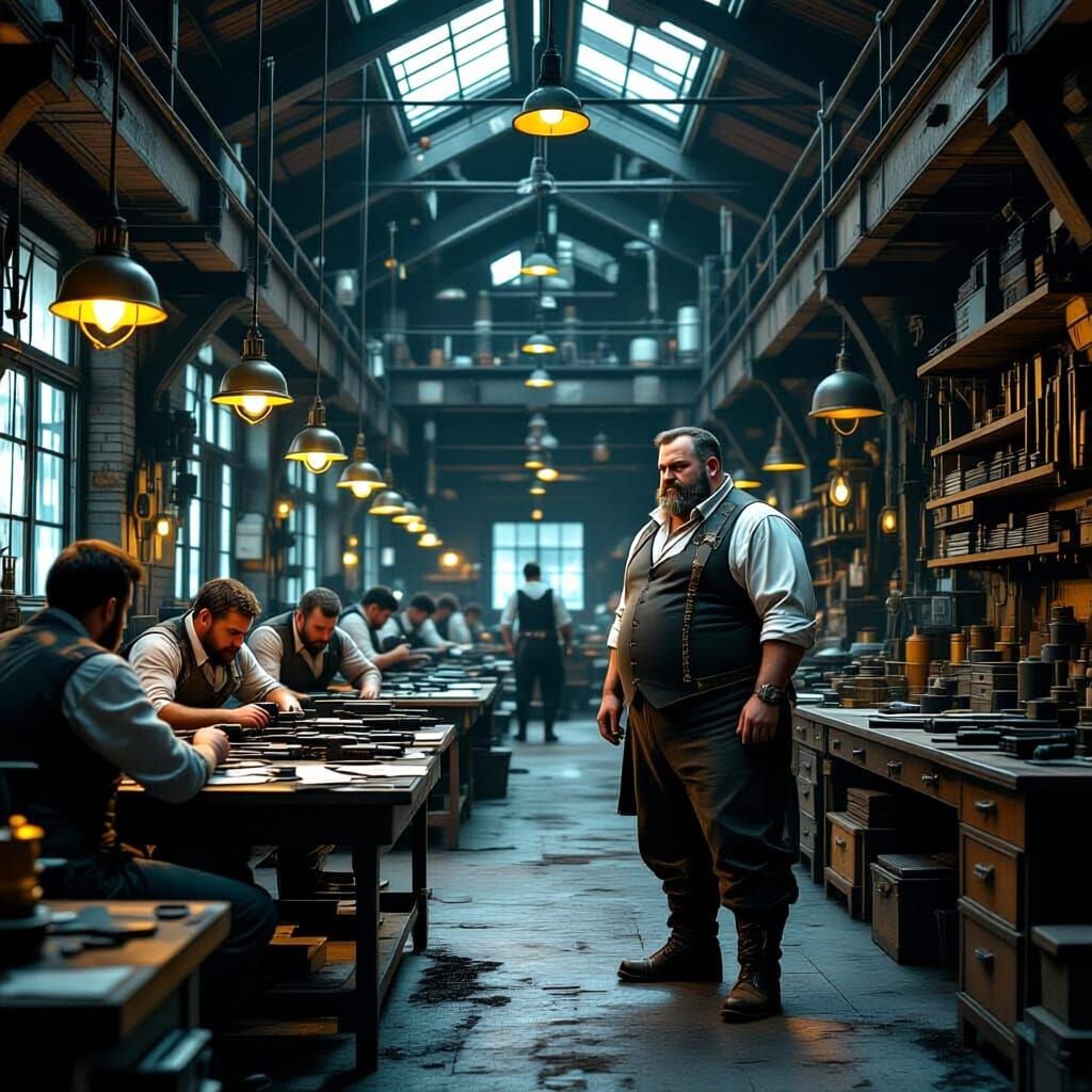 Steampunk Weapon Factory: Detailed Matte Painting