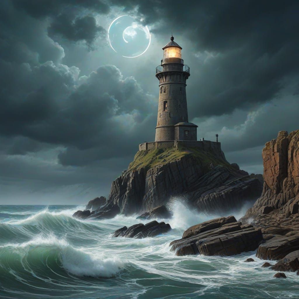 Cosmic Lighthouse Against a Tempestuous Nebula Sea