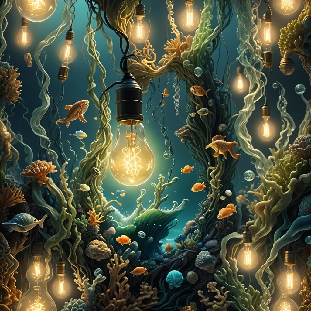 Ocean in Lightbulb: A Detailed Matte Painting