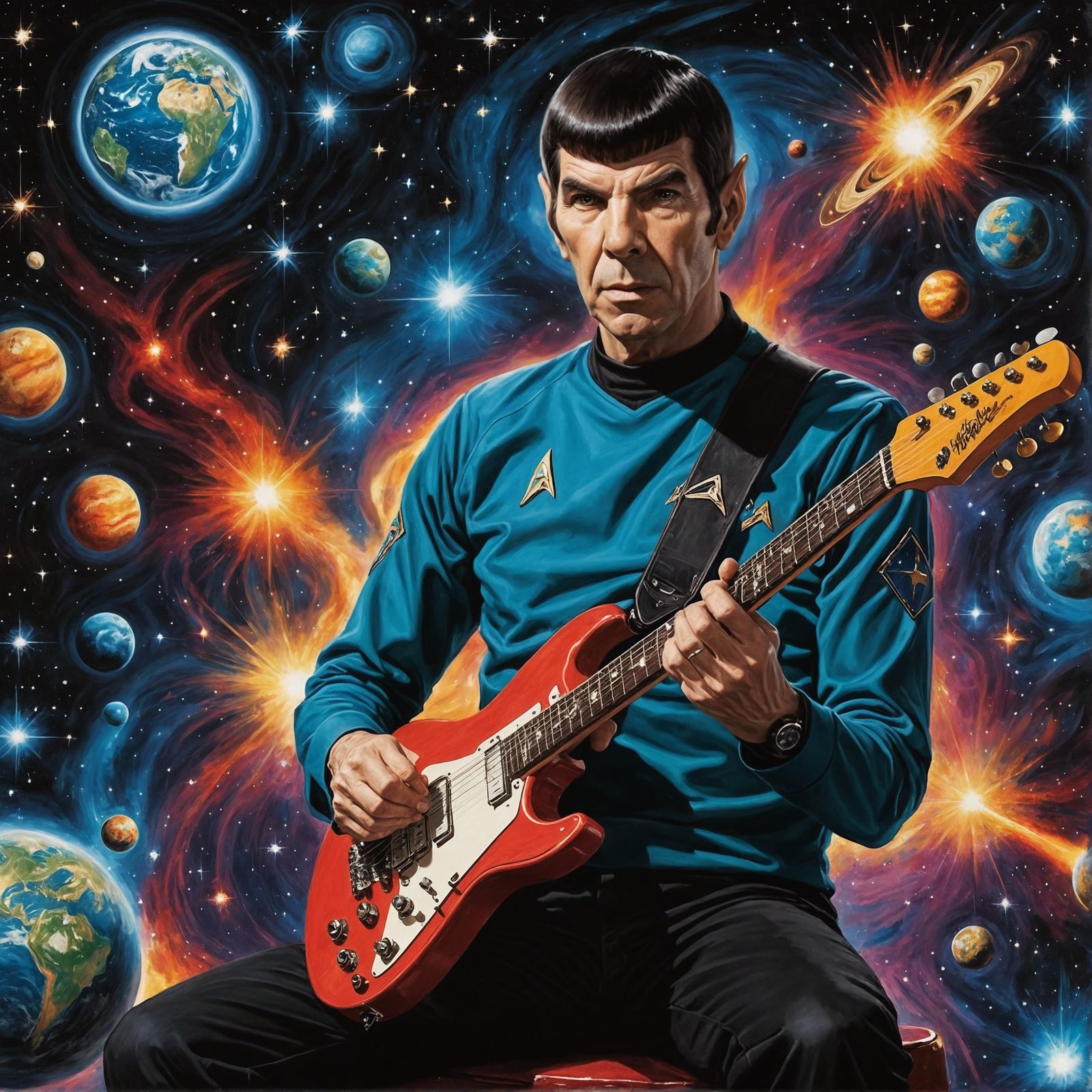 Spock Shreds: Vulcan Rock Star Portrait