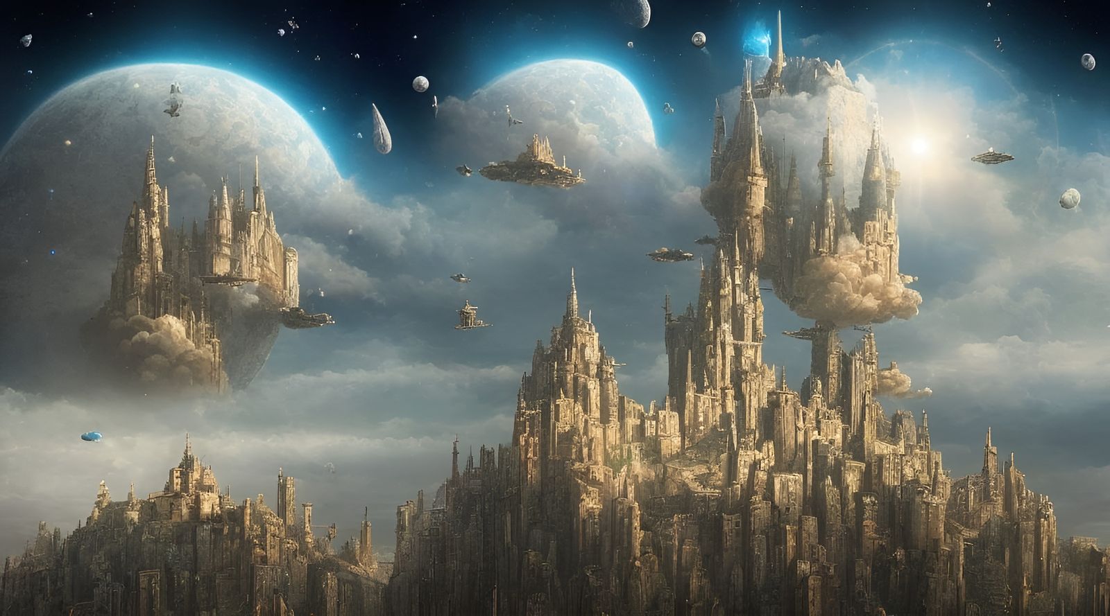 Epic Castle in Sky and Space Empire