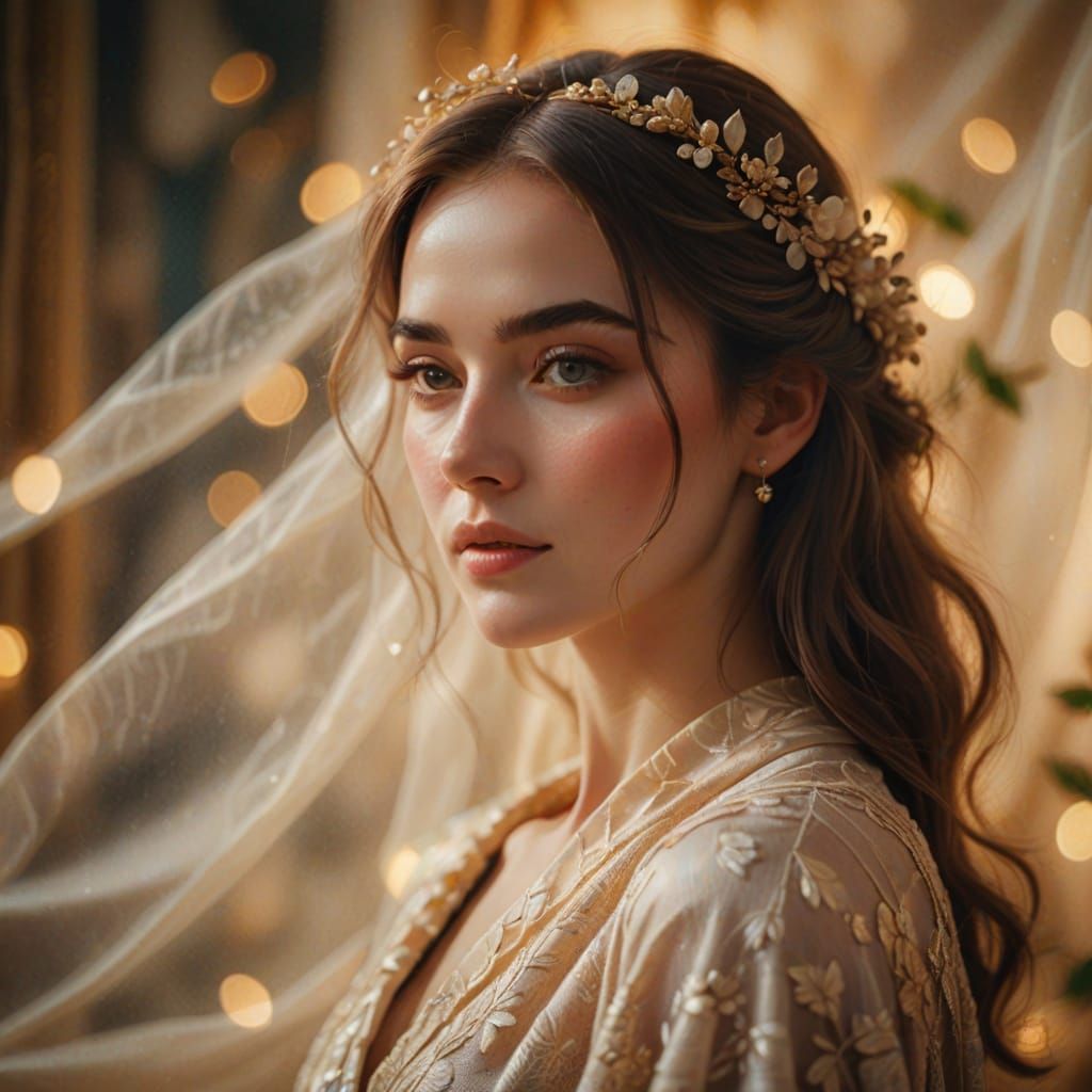 Elegant Woman Portrait in Impressionistic Style