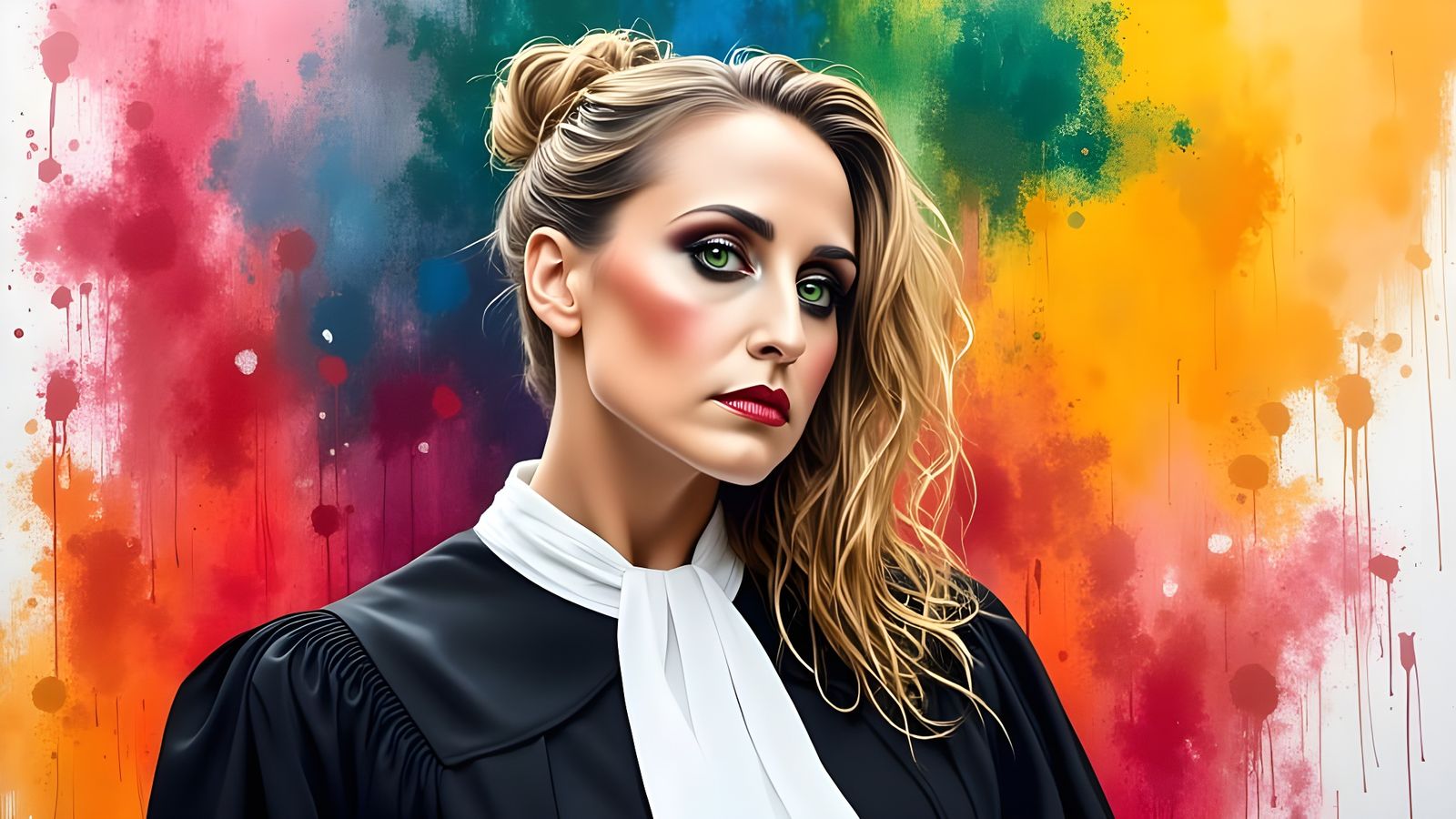 Portrait of a Royal Figure in Vibrant Graffiti Style