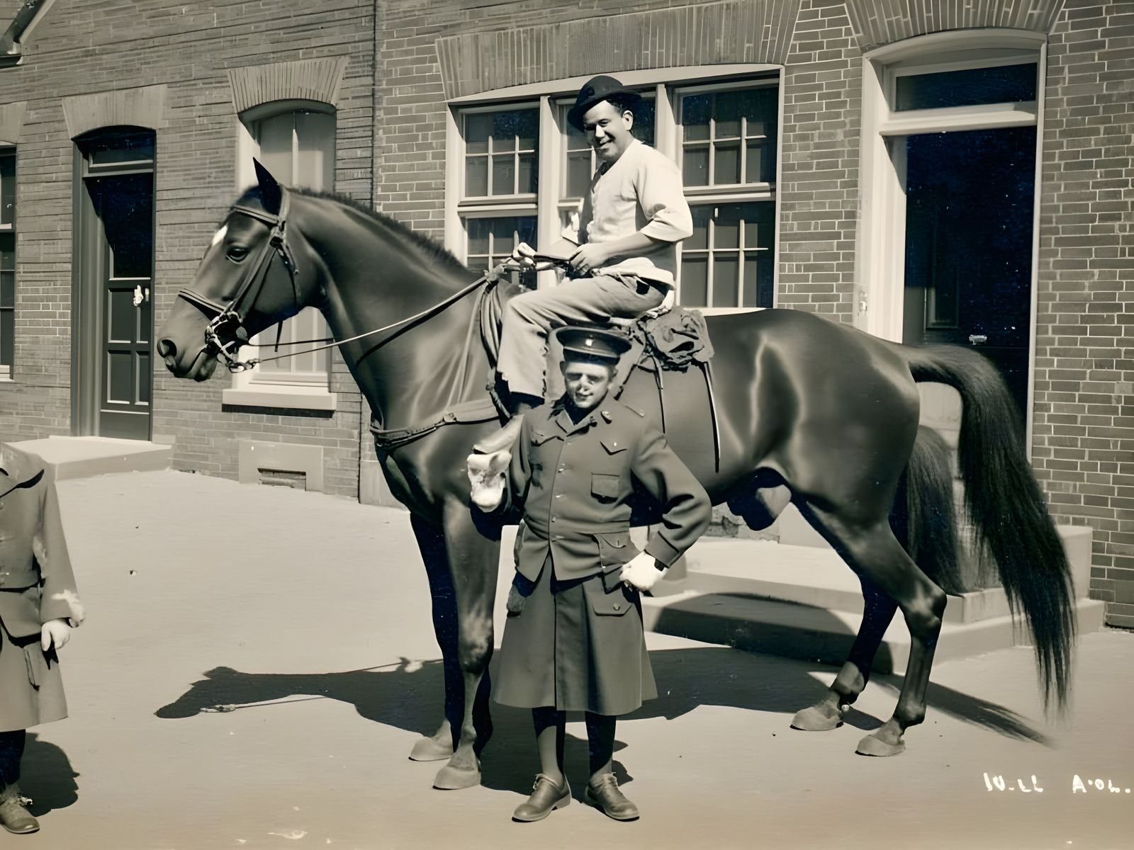 Man on Horse in Steampunk-Inspired RPPC Postcard Scene