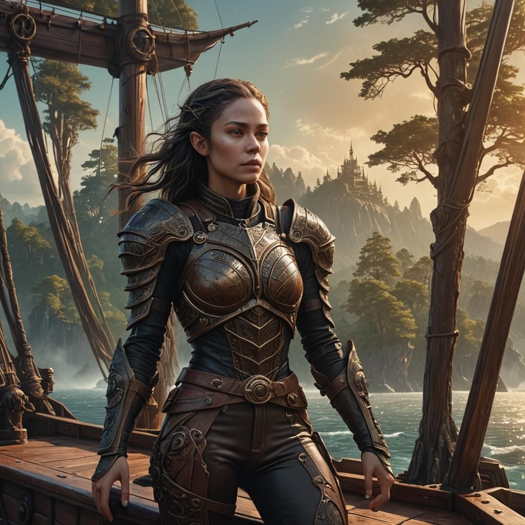 Alien Adventurer on Shipwreck in Fantasy Concept Art