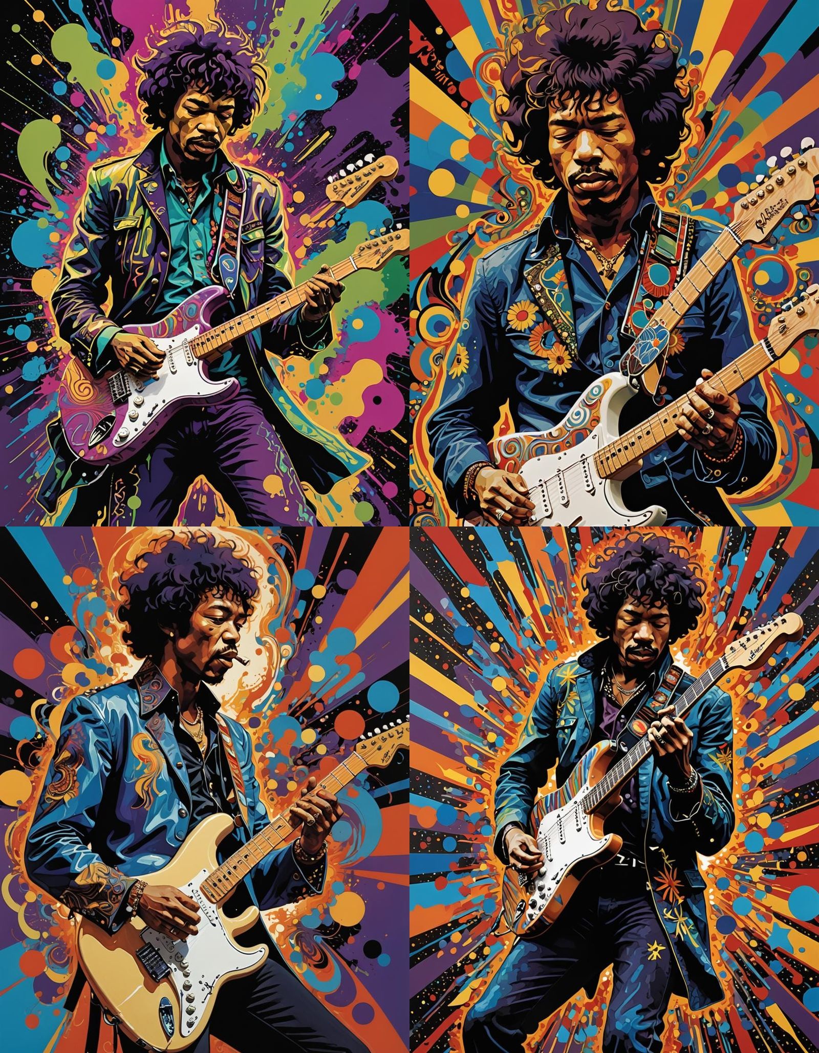 "Jimi Hendrix Cubism Gallery"