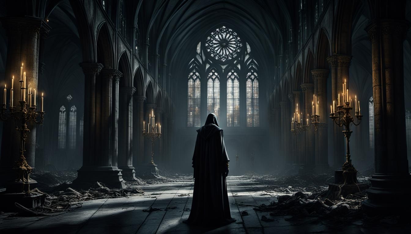 Surreal Gothic Cathedral in Dark Fantasy Style