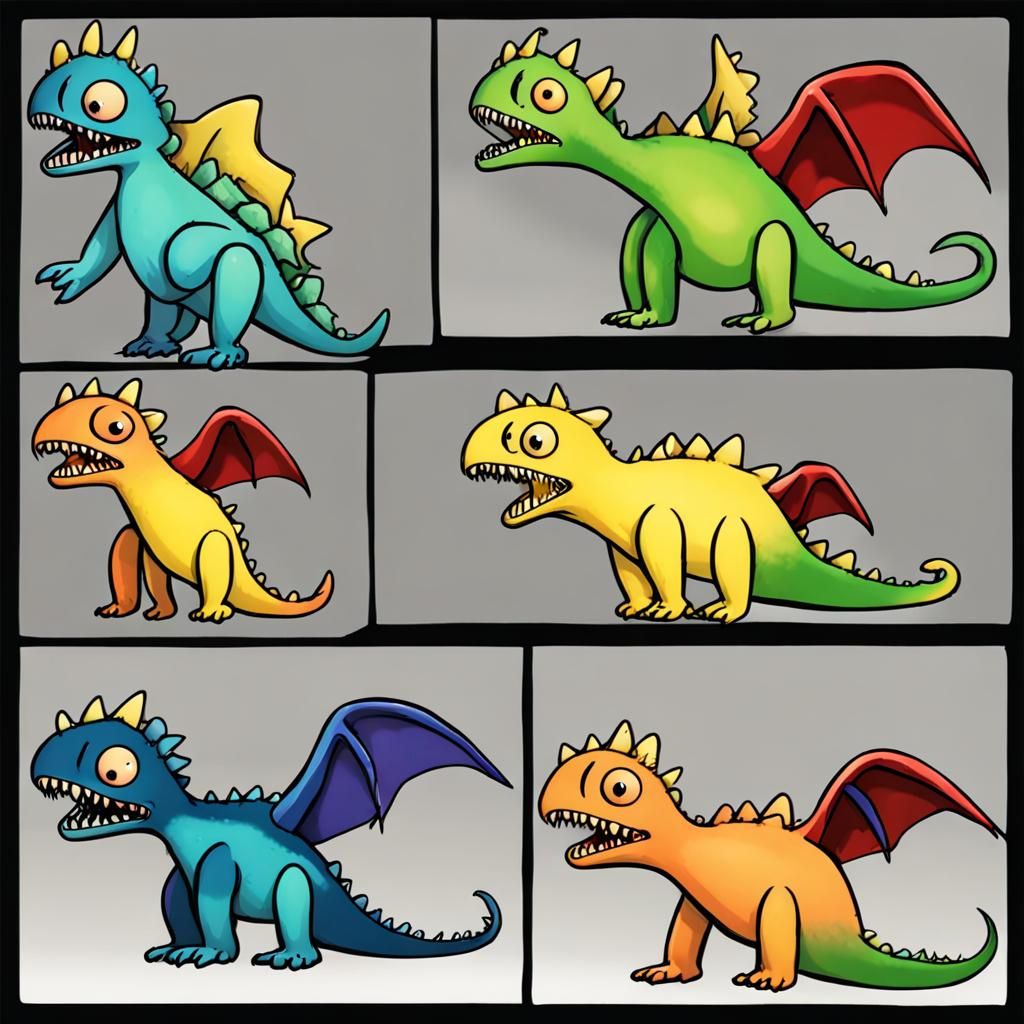 Colorful Scaly Mars Monster with Many Eyes