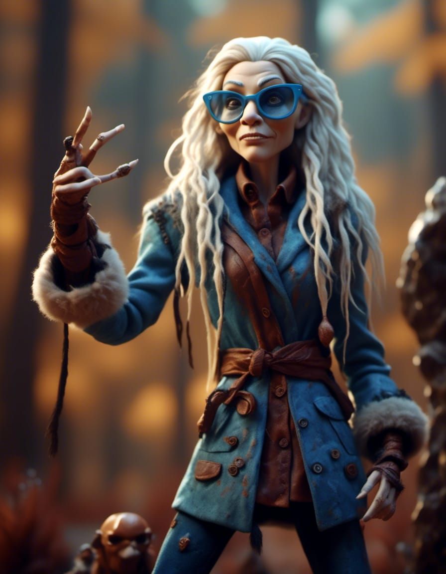<lora:FLUFFY:1.0> <lora:Furry Fantasy:1.0> <lora:Nurin Wizards:1.0> Wizardly woman with long white hair, brown aviator s...