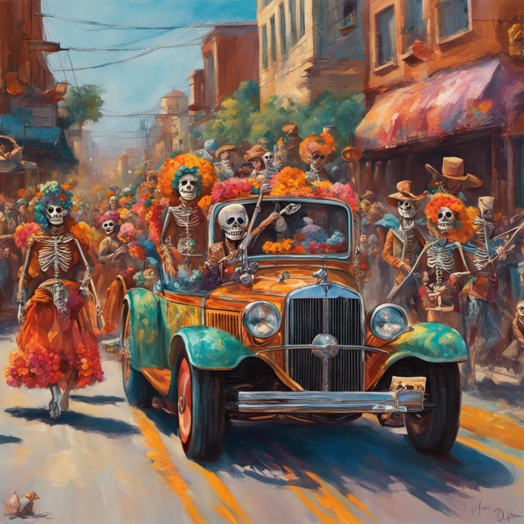 Día de los Muertos Parade in Vibrant Colors