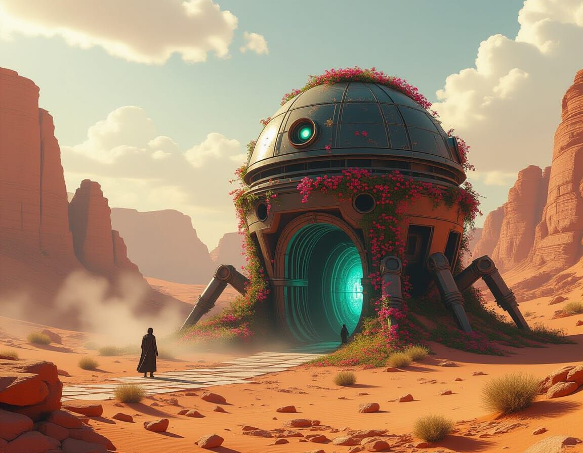 Ominous Dalek-Crab Hive in Bioluminescent Mist