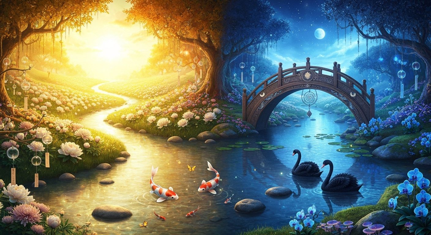 Enchanted Yin-Yang Garden in Radiant 8K Detail