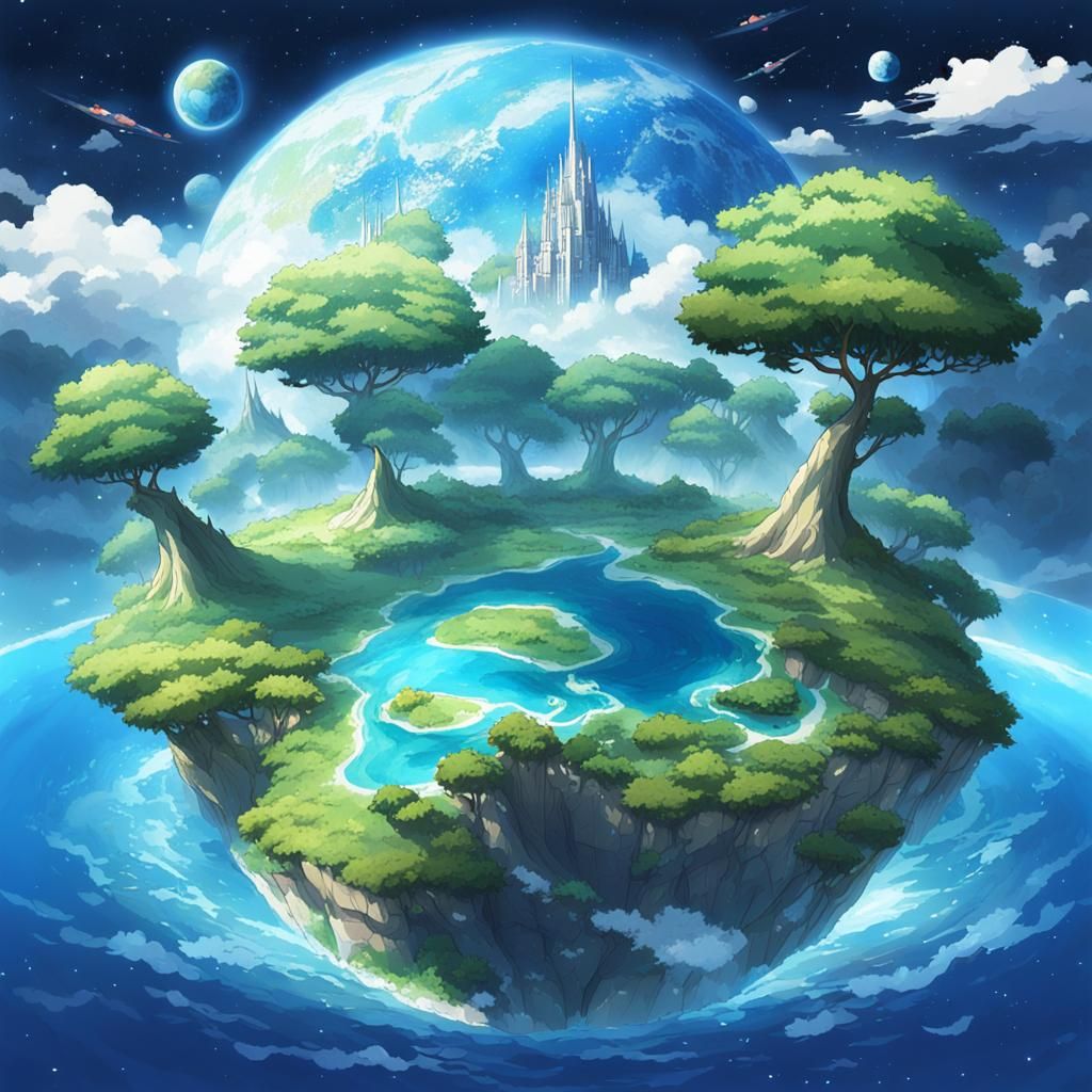 Anime Earth: Islands and Life in Space