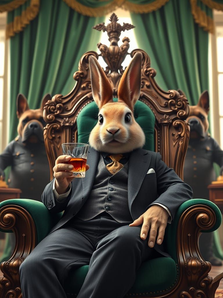 Luxury Bunny Mafia Boss in Opulent Office