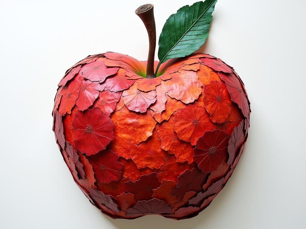 Apple Mosaic in Paper Marbling Style