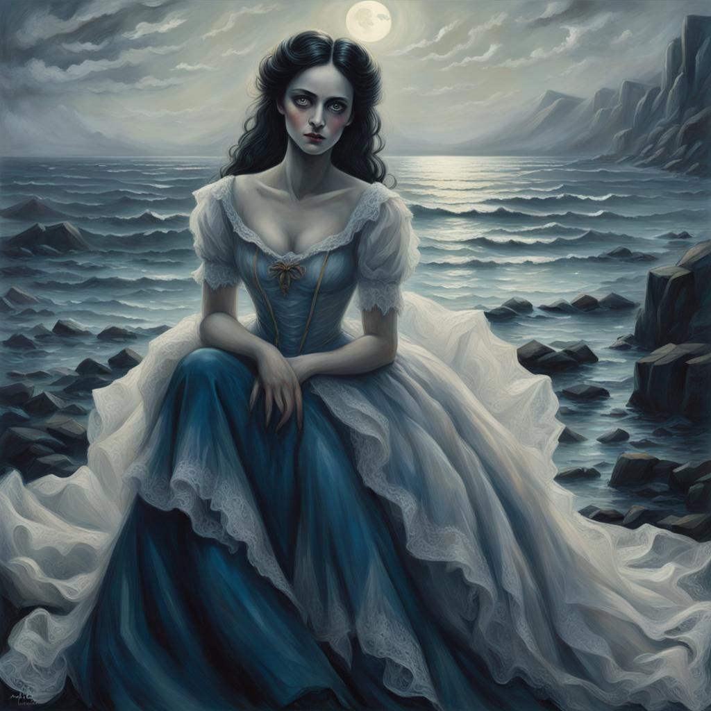 Annabel Lee: Photorealistic Seaside Portrait