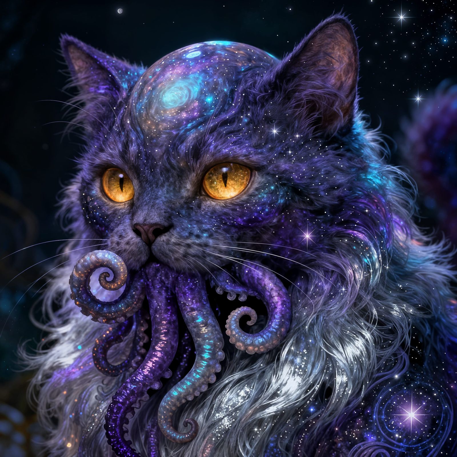 Cthulhu Cat with Celestial Fur
