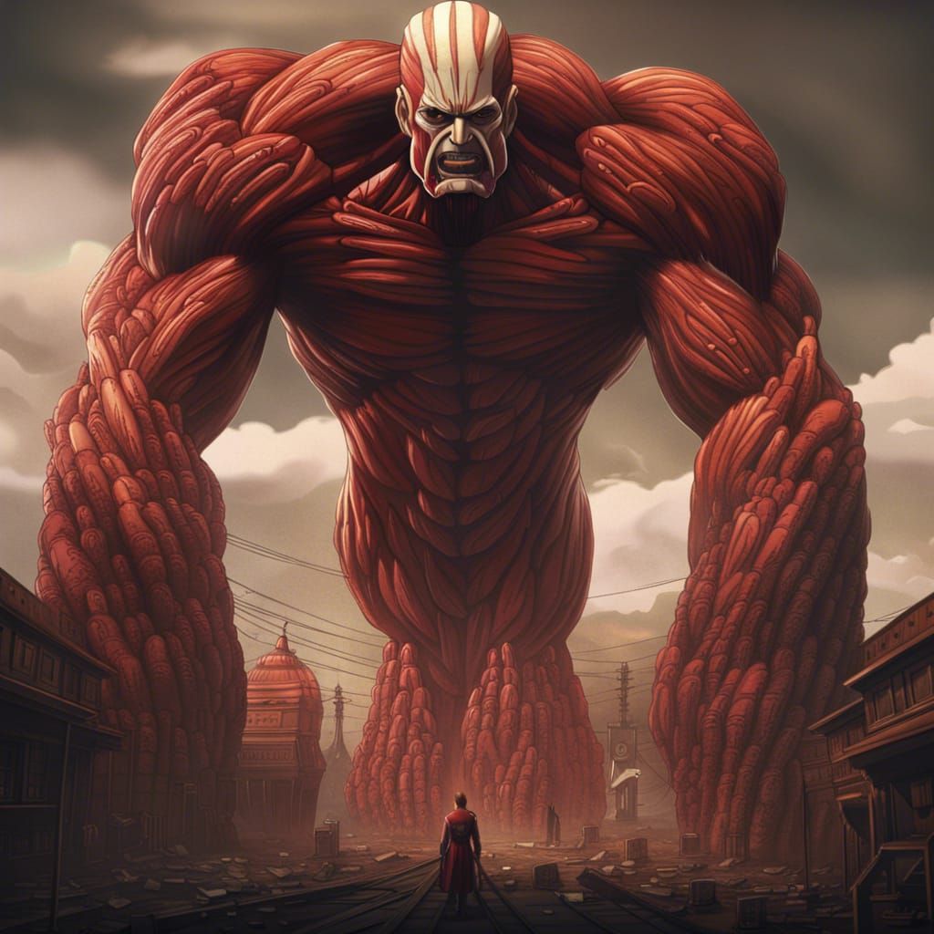 Epic Colossal Titan Digital Matte Painting
