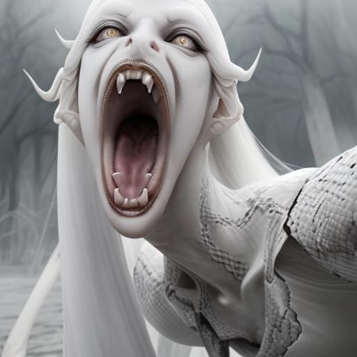 Creepy Snake Girl with Aristocratic Face