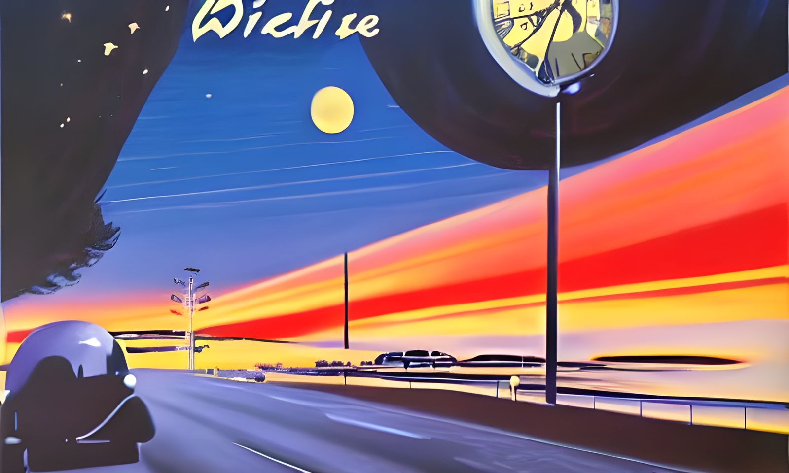 The Midnight Drive: 1977 Style Oil Painting