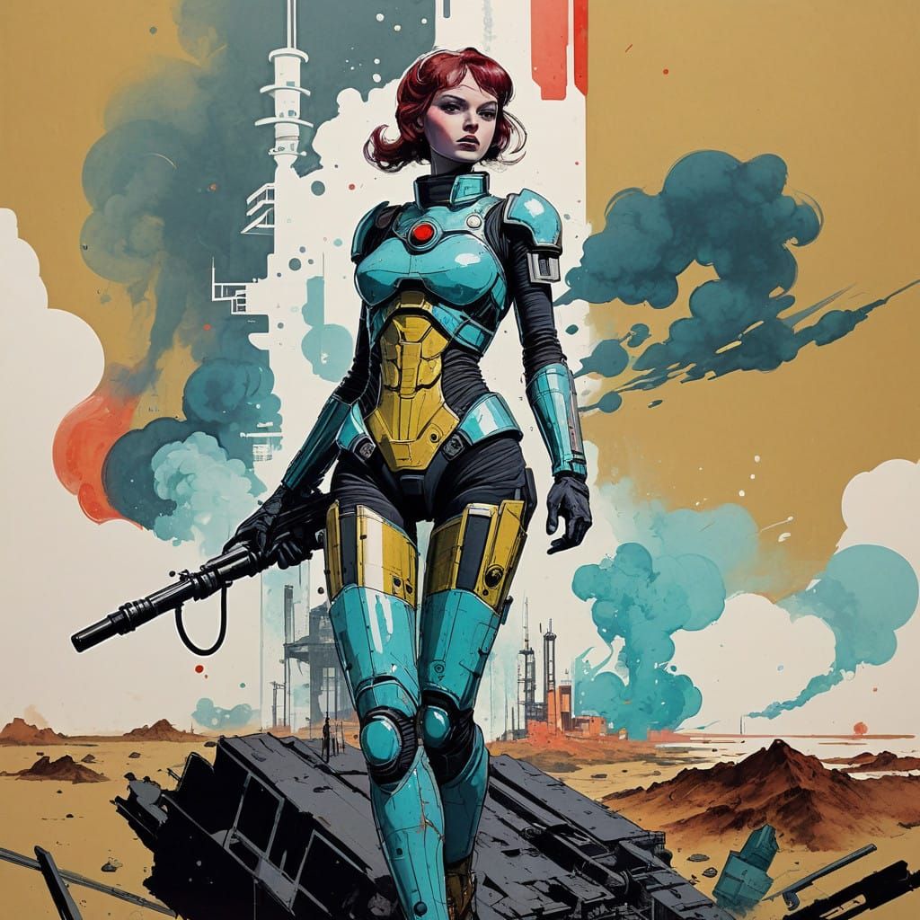 Surreal Soviet Queen of the Halogens in Brutalist Sci-Fi