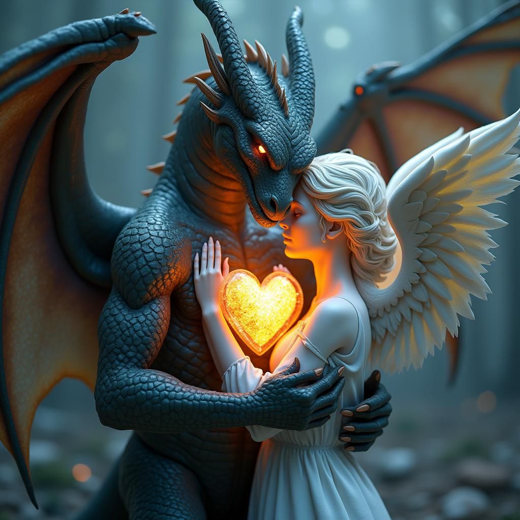 Dragon and Angel: A Protective Embrace