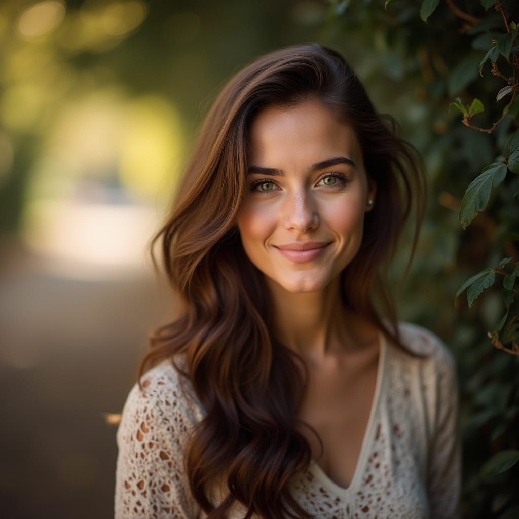 Professional Portrait with Bokeh and Natural Lighting