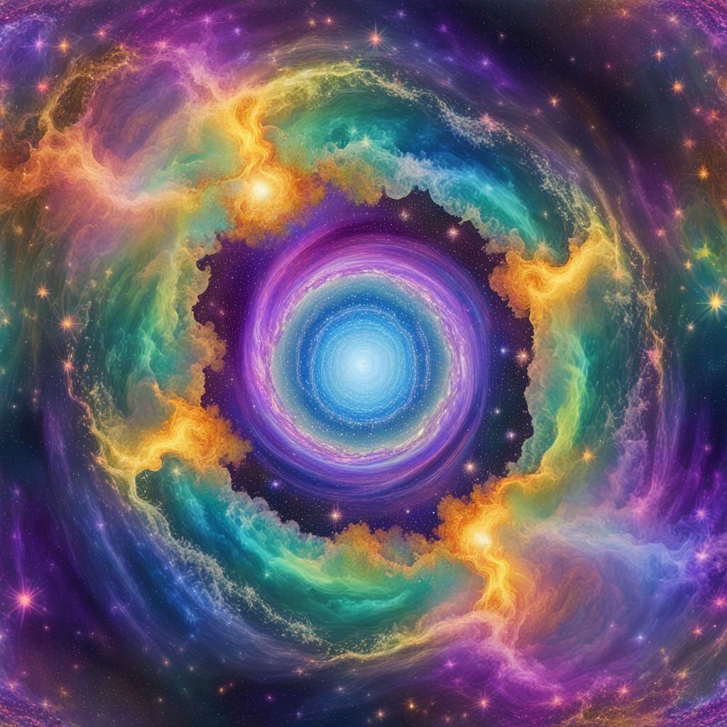 Colorful Galaxies and Nebulae in Digital Art Style