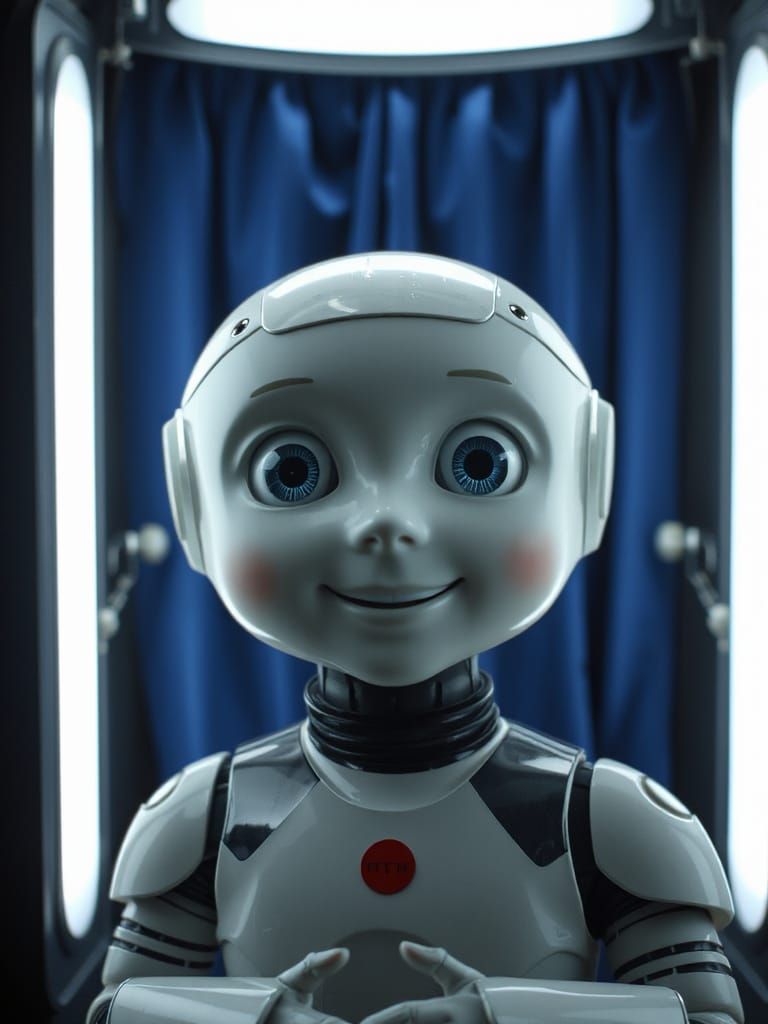 Photorealistic Android Robot Portrait in Photo Booth
