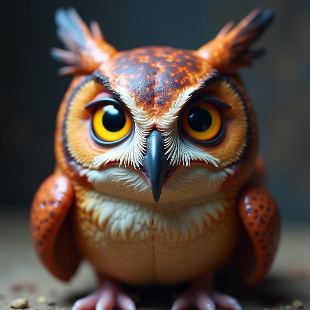 Dark Gothic Reptilian Avian Hybrid Under Midnight Sky