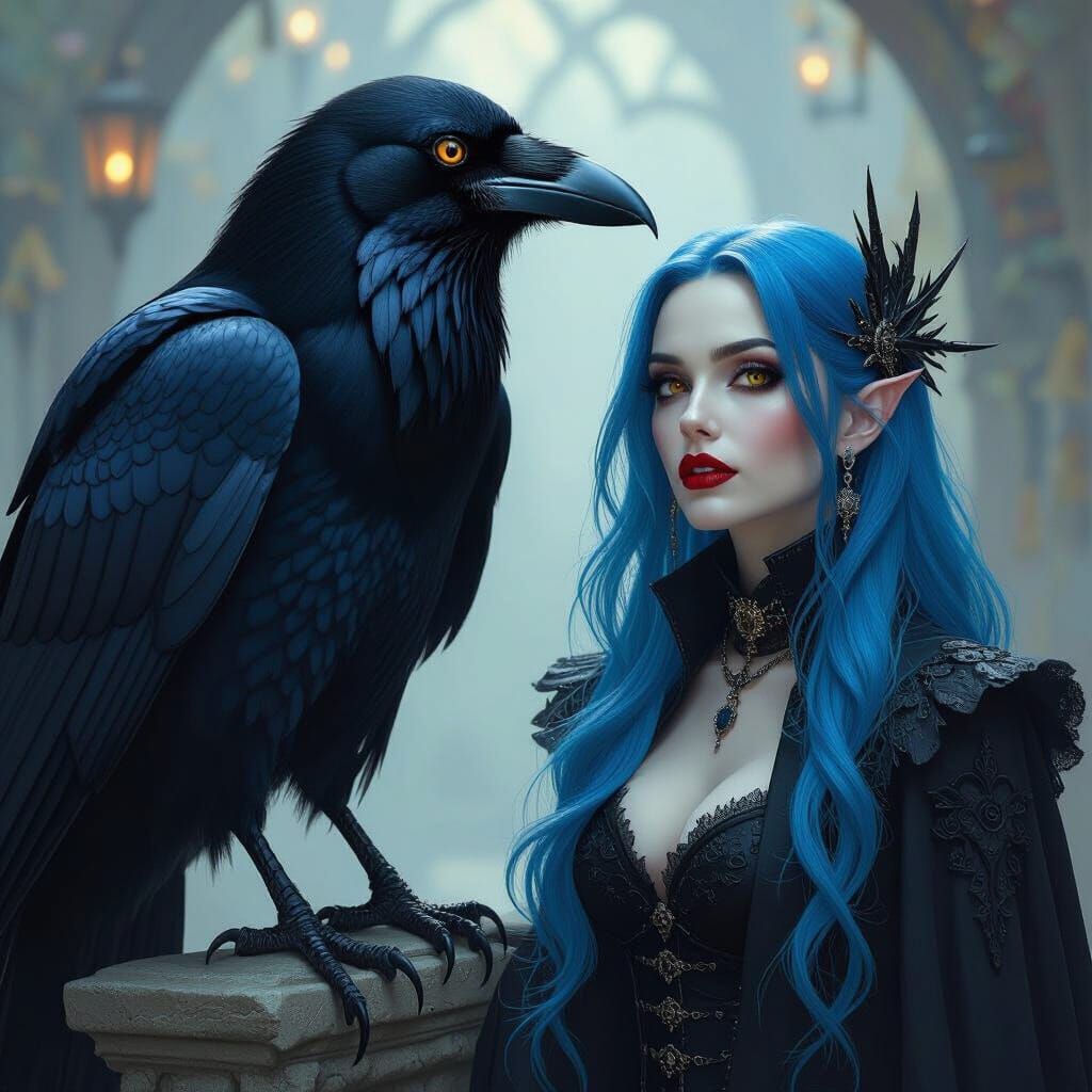 raven and lady