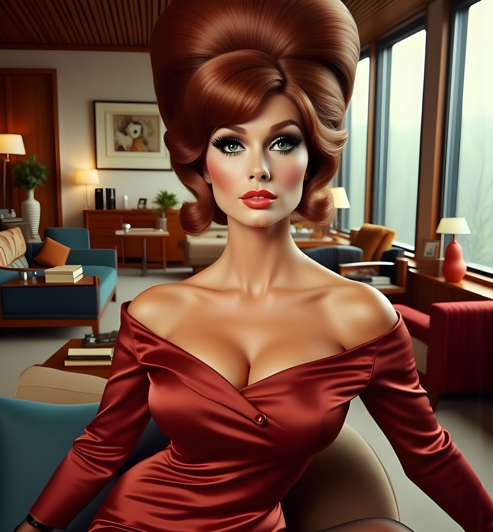 Vintage Glamour Pinup in 1960s Mod Style