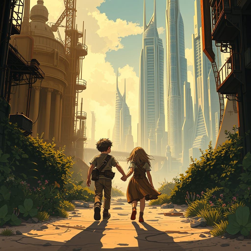 Post-Apocalyptic Duo Walks Hand in Hand Through Reclaimed Ci...