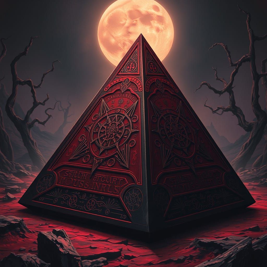 Sith Holocron in Crimson Crimson with Dark Side Glyphs