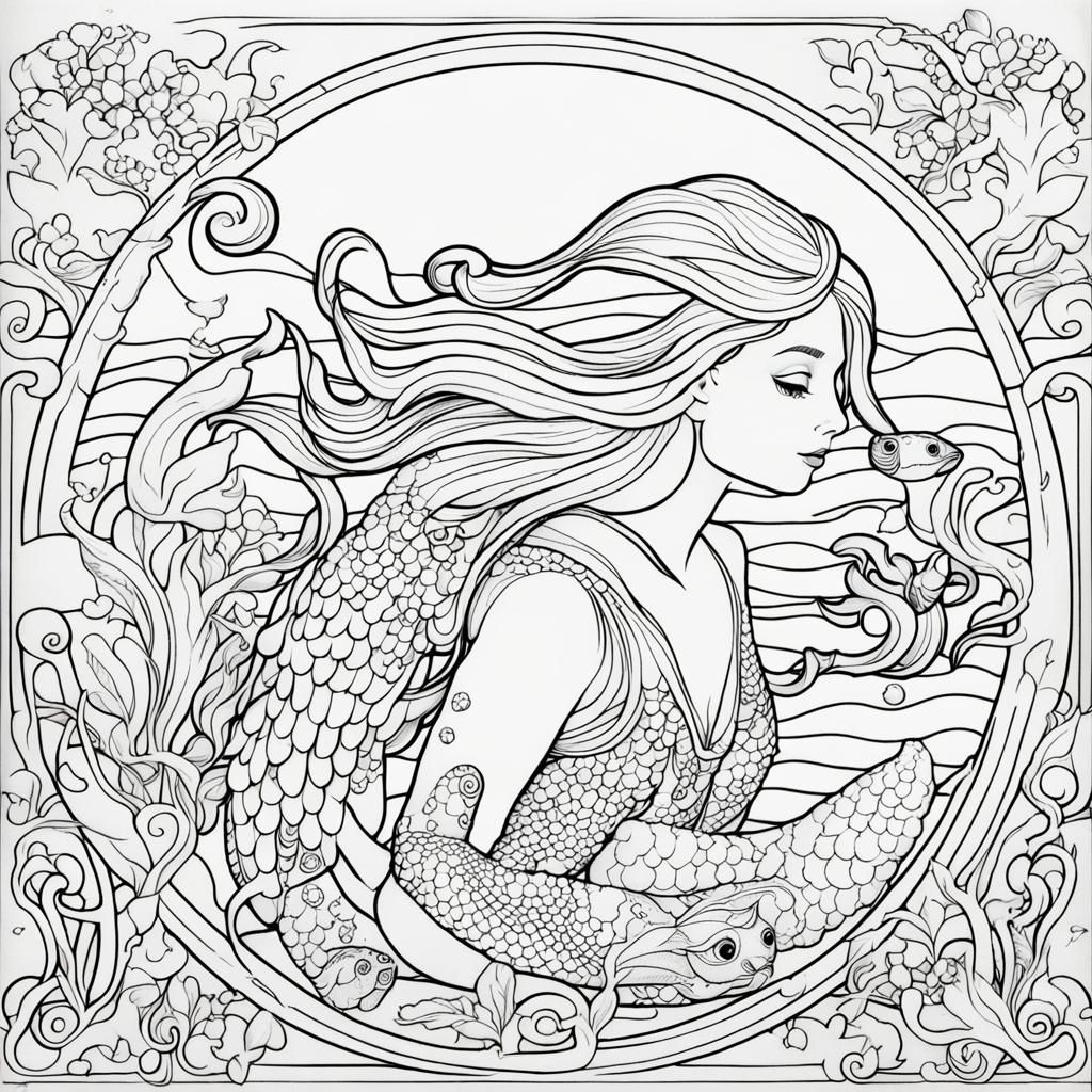 Mermaid Coloring Page for Creative Fun