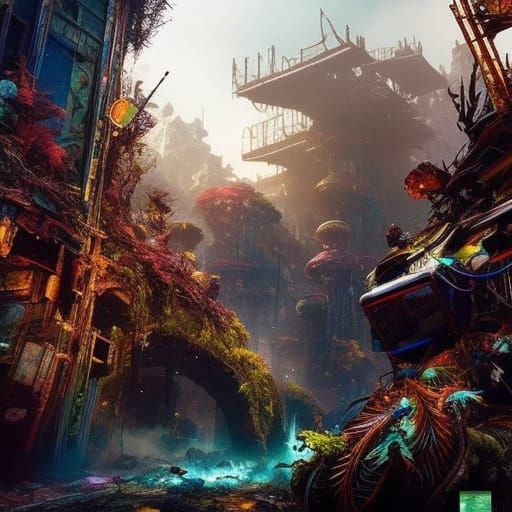 Nature Reclaims an Abandoned Arcade, Fantasycore Art