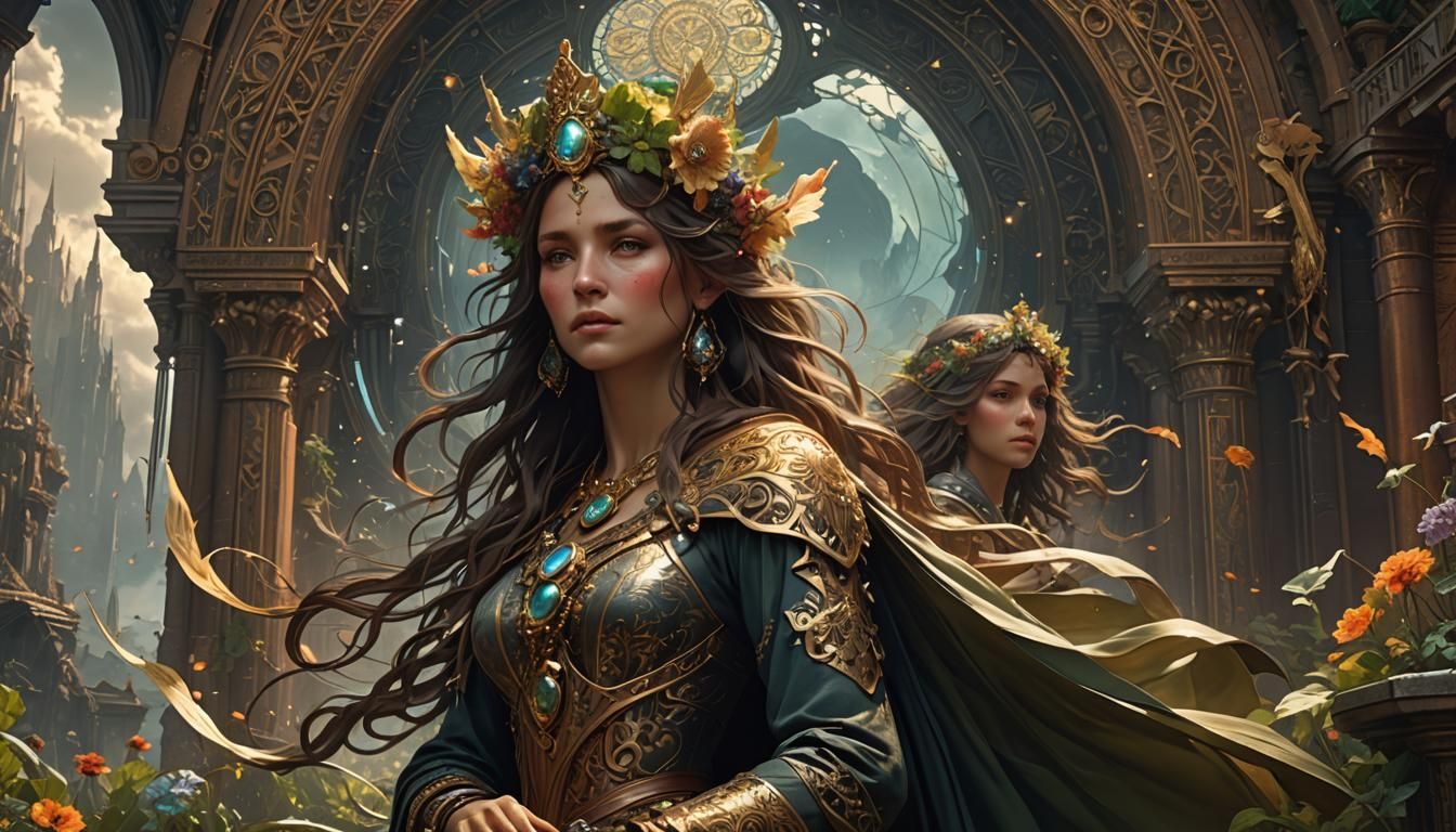 Fantasy Art Nouveau Digital Painting in 8k