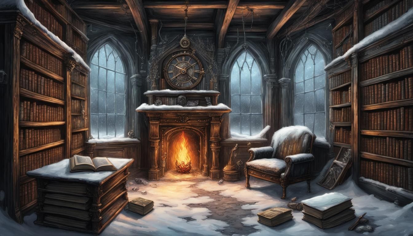 Steampunk Frozen Library