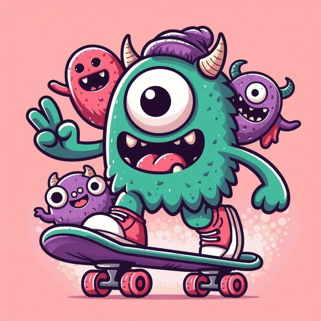 Vibrant Monster Shreds Skatepark