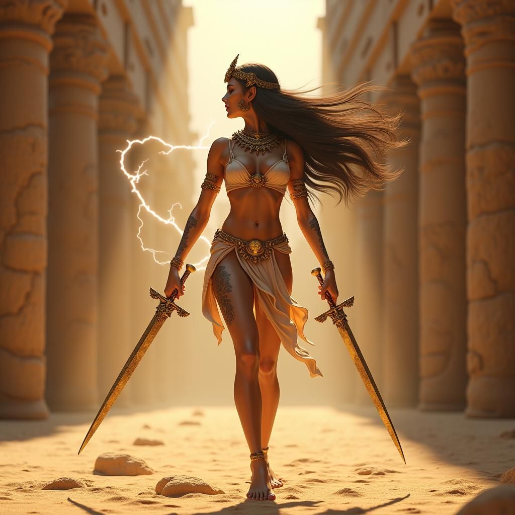 Isis: 3D Render of a Fierce Warrior Goddess
