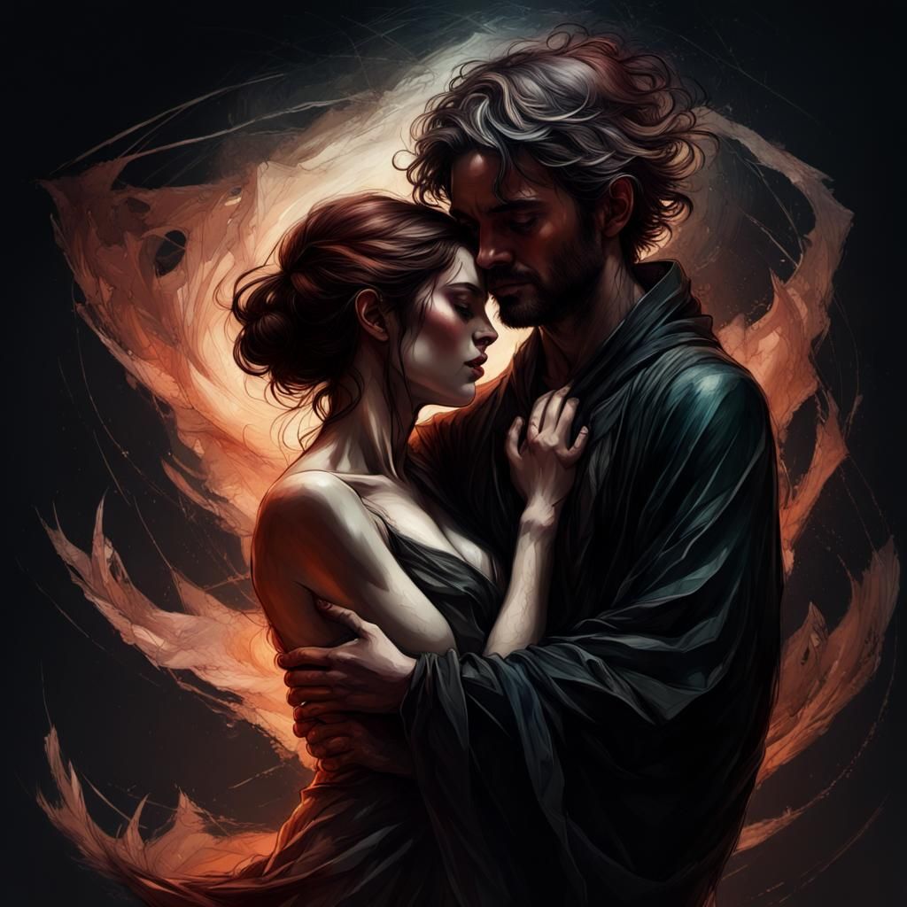 Siren's Embrace: A Chiaroscuro Fantasy Masterpiece