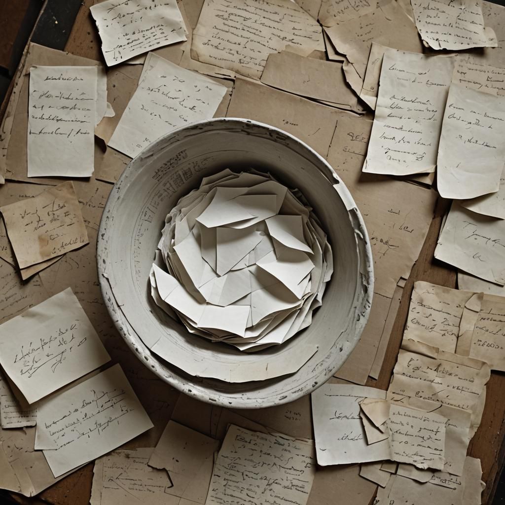 Sinister Antique Paris Scene with Chalk Bowl