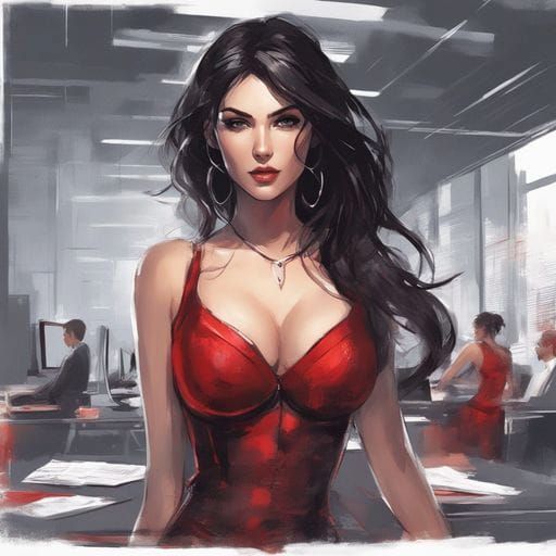 Office Lingerie: Mesmerising Beauty in Red