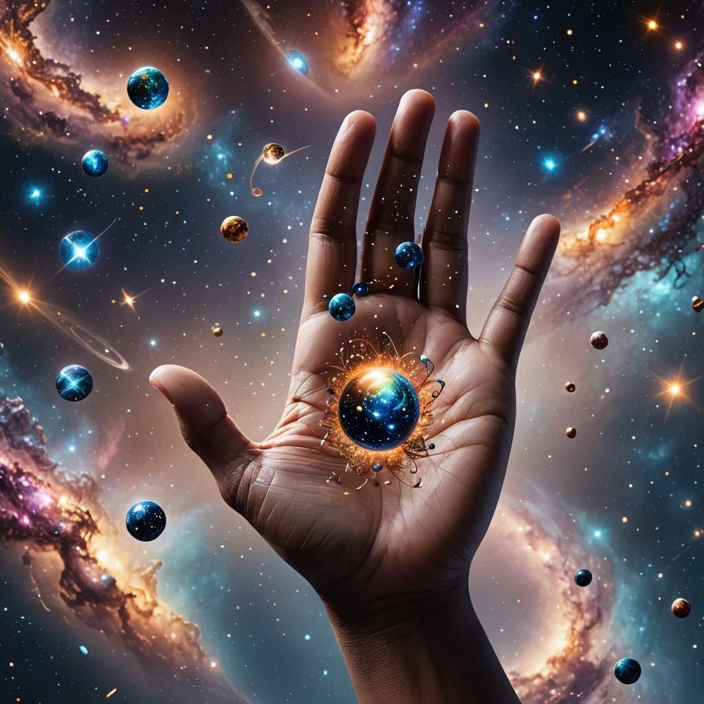 Hand Holding Universe: Fantasy Concept Art