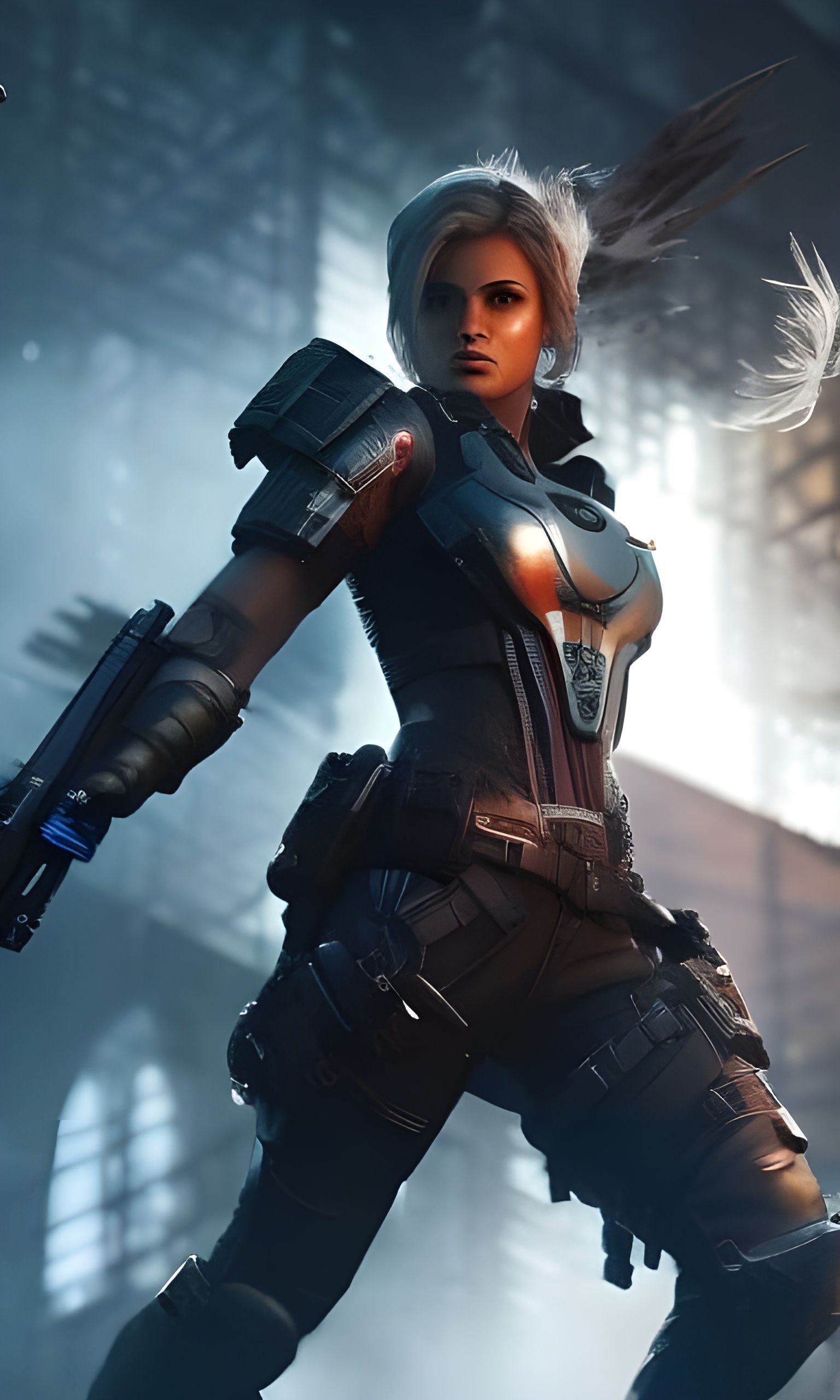 Lunafreya Nox Fleuret Portrait in Post-Apocalyptic Style