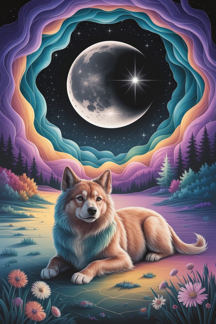 Oracular Sandoil Muse Auppoil Enacts Broken Bits of You and Me Under Fullmoonbow