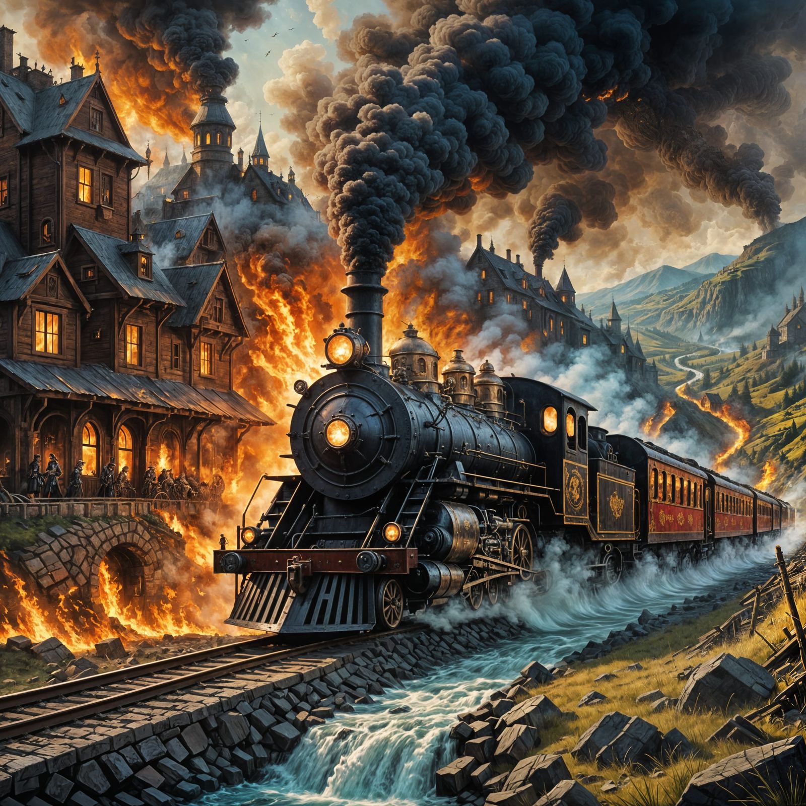 Steampunk Train Plunges into Sinister Hellish Valley