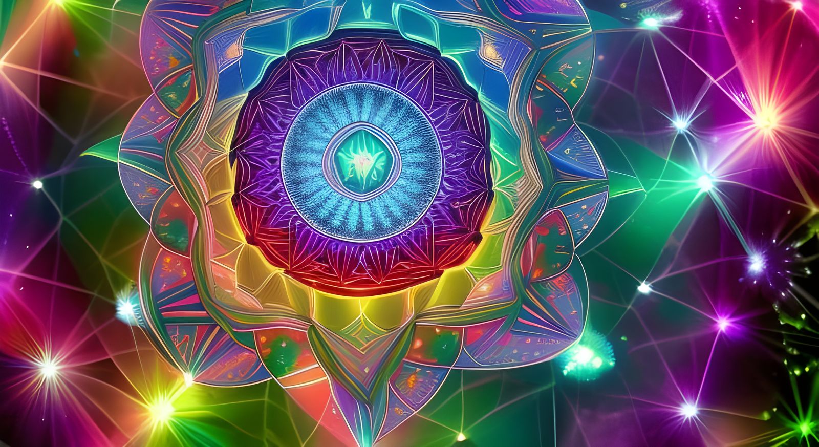 Crystalline Mandala in Cosmos with Geometric Design