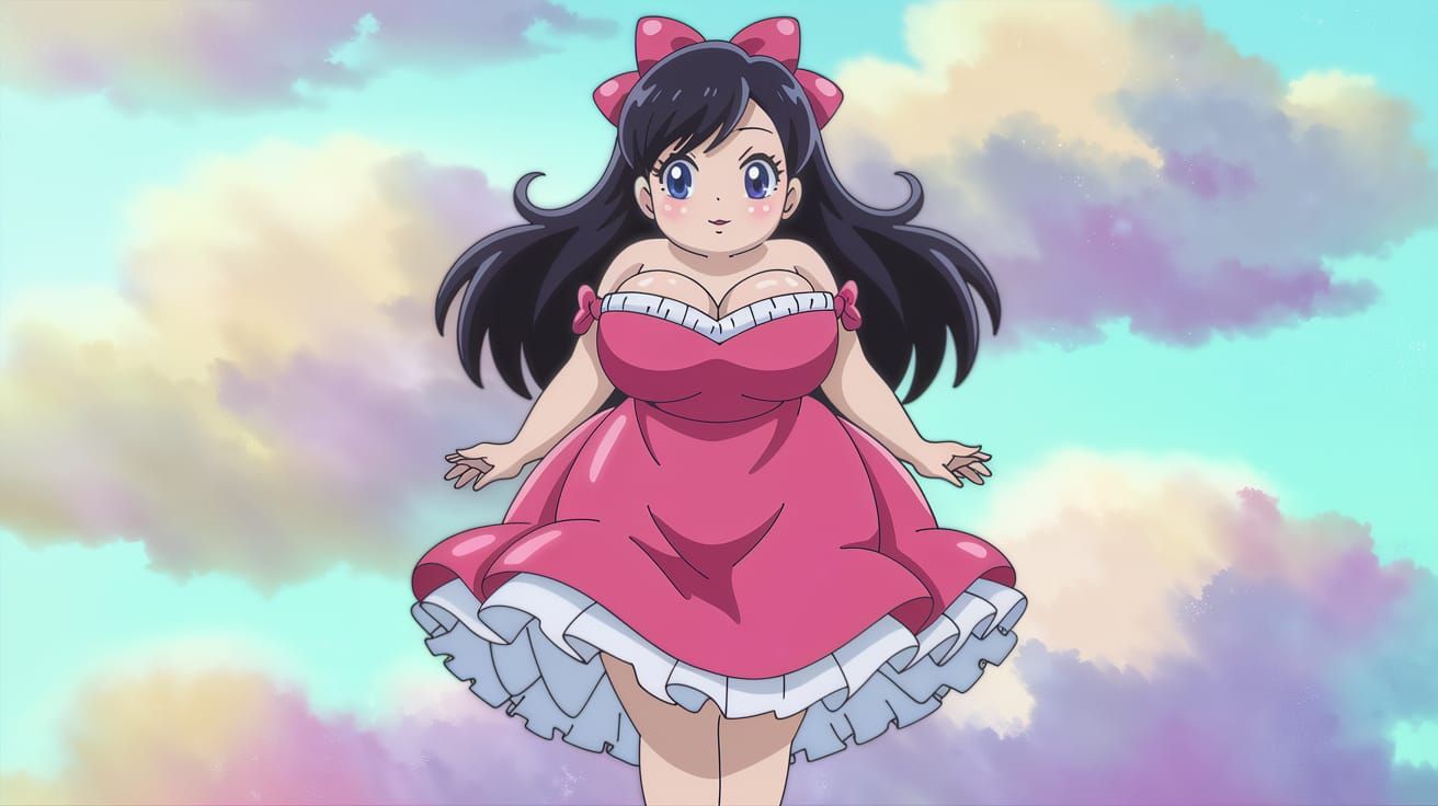 Charming Anime Teacher in Pastel Hues