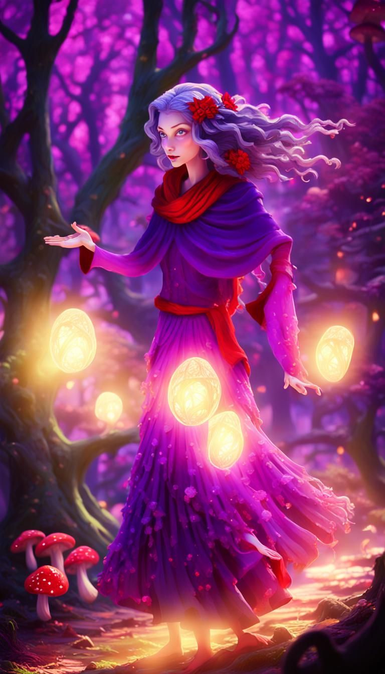 Morgana Le Fay in Enchanted Forest: Stylized 3D Art